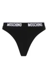 Moschino Logo-waistband Stretch-cotton Briefs In Black