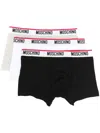 Moschino Pack Of Three Logo-waistband Stretch-cotton Boxers