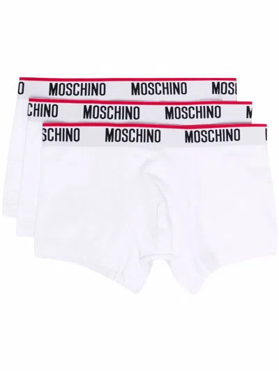Moschino Logo-waistband Three-pack Boxers In White