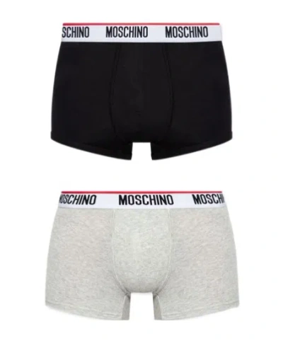 Moschino Logo Waistband Two-pack Boxers In White