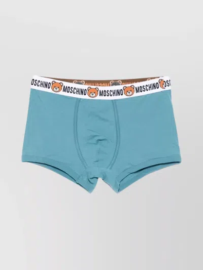 Moschino Logo Waistband Underwear & Socks In Blue