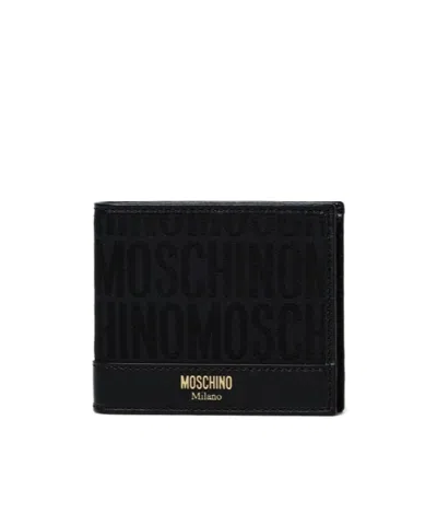 Moschino Logo Wallet In Black