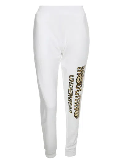 Pre-owned Moschino Logo-detail Track Pants In White