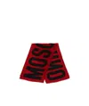 Moschino Logo Wool Scarf In Red
