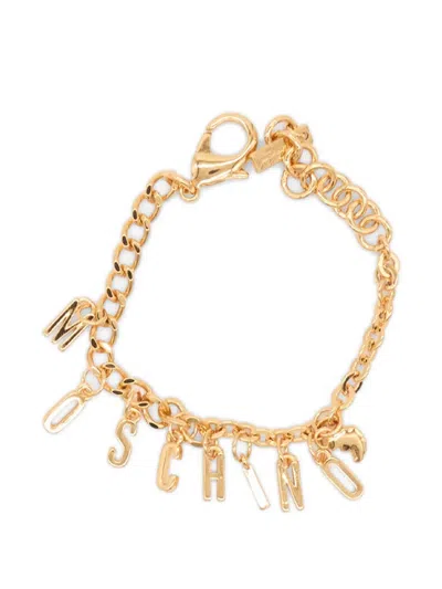 Moschino Kettenarmband Mit Logo-anhänger In Gold