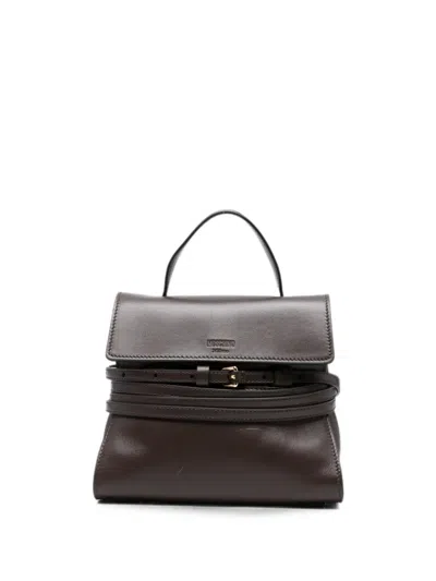 Moschino Mini Bag Adjustable Strap Gold Tone Hardware In Brown