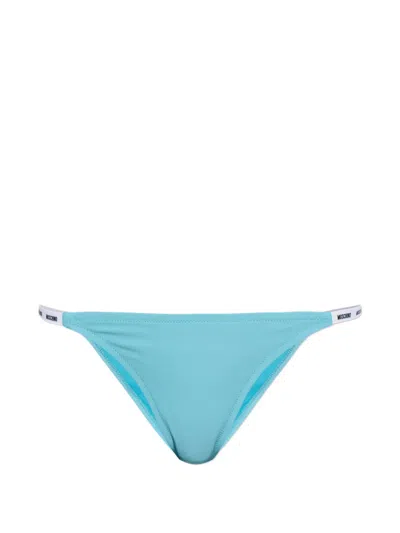 Moschino Logo-detail Bikini Bottoms In Blue
