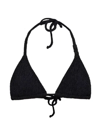 Moschino Logo-detail Bikini Top In Black