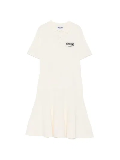 Moschino Logo-detail Mini Dress In Neutral