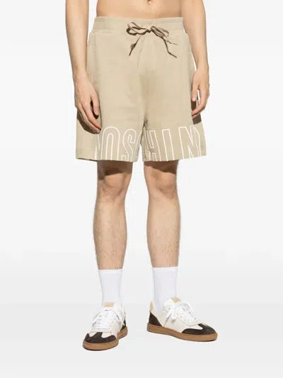 Moschino Logo-detail Shorts In Neutral