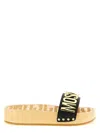 Moschino Platform Clog Sandals Open Toe Studs In Black