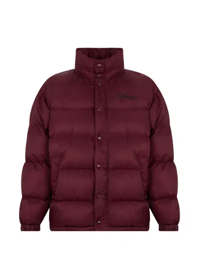 Moschino Logo-embroidered Padded Jacket In Red