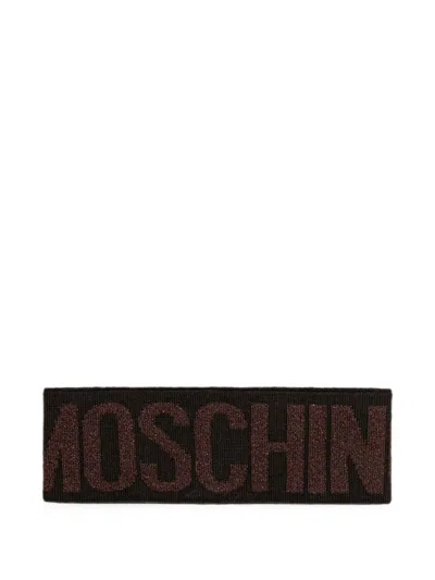 Moschino Logo-intarsia Knitted Headband In Neutral