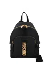 Moschino Logo-lettering Front-pocket Backpack In Black