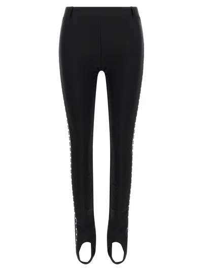 Moschino Logo-lettering Stretch Lycra Leggings In Black