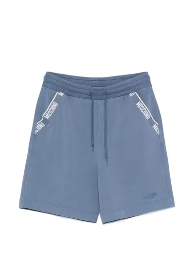 Moschino Logo-lettering Track Shorts In Blue