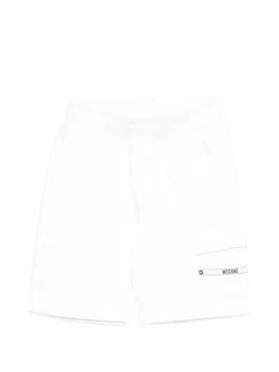 Moschino Kids' Logo-patch Cargo Shorts In White