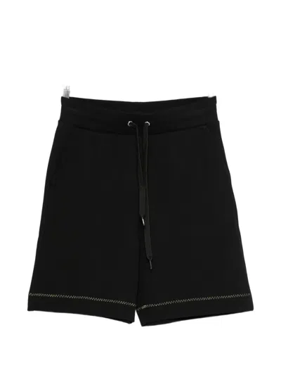 Moschino Logo-patch Drawstring Track Shorts In Black