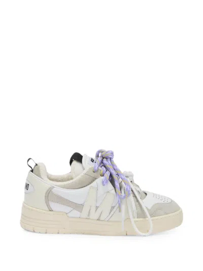 Moschino Logo-patch Panelled Sneakers In Multi
