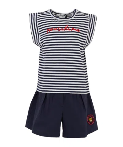 Moschino Babies' Logo-patch Shorts Set In Black