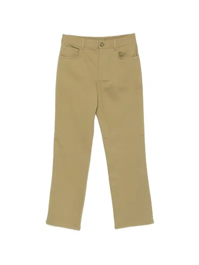 Moschino Logo-patch Trousers In Neutral