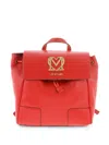 Moschino Logo-plaque Backpack In Red