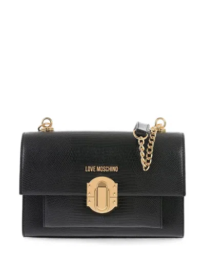 Moschino Logo-plaque Chain-link Cross Body Bag In Pattern