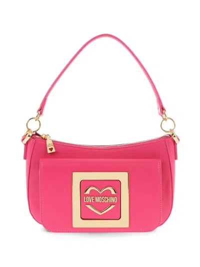 Moschino Logo-plaque Hobo Bag In Pink