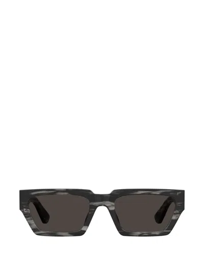 Moschino Logo-plaque Rectangle-frame Sunglasses In Black