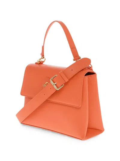 Moschino Logo-plaque Top-handle Bag In Orange