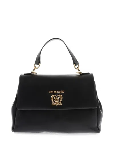 Moschino Logo-plaque Tote Bag In Black