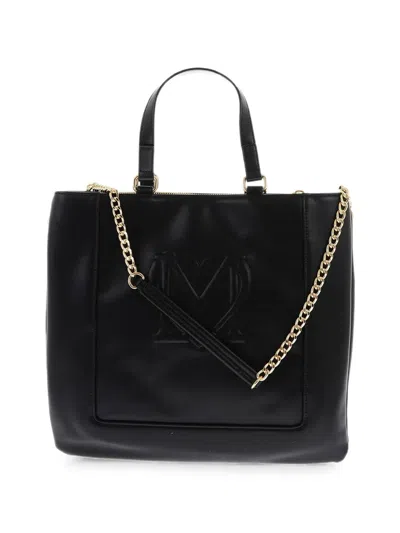 Moschino Logo-plaque Tote Bag In Black