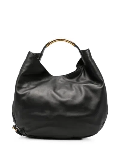 Moschino Logo-plaque Tote Bag In Black