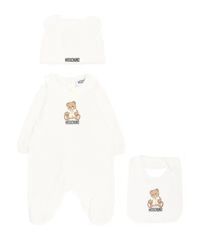 Moschino Kids' Logo-print Babygrow Set In White