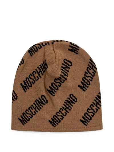 Moschino Logo-print Beanie Hat In Pink