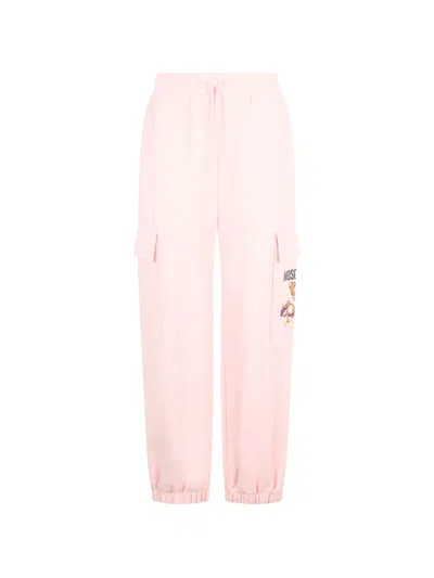 Moschino Logo-print Cargo-pocket Track Pants In Pink