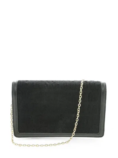 Moschino Logo-print Chain-strap Small Shoulder Bag In Black