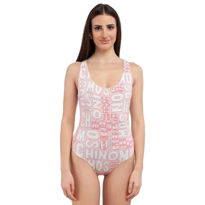 Moschino Logo-print Cotton Bodysuit In Pink