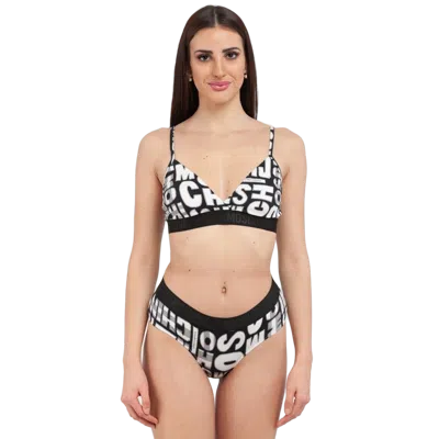 Moschino Logo-print Cotton Bra Top In Multi