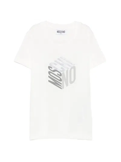 Moschino Kids' Logo-print Cotton T-shirt In White