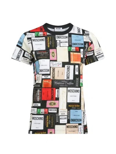 Moschino Logo-print Crew-neck T-shirt In Multi