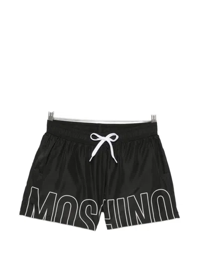 Moschino Beach Shorts Side Pockets Back Pocket In Black