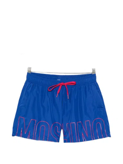 Moschino Beach Shorts Relaxed Cut Back Pocket In Blue