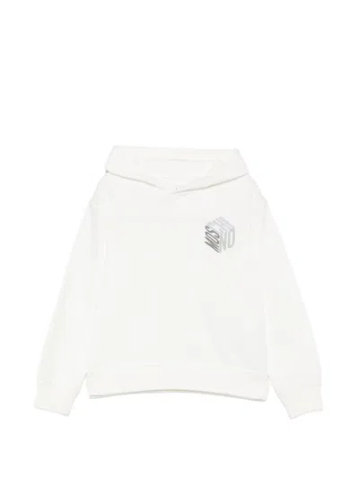 Moschino Kids' Logo-print Hoodie In White