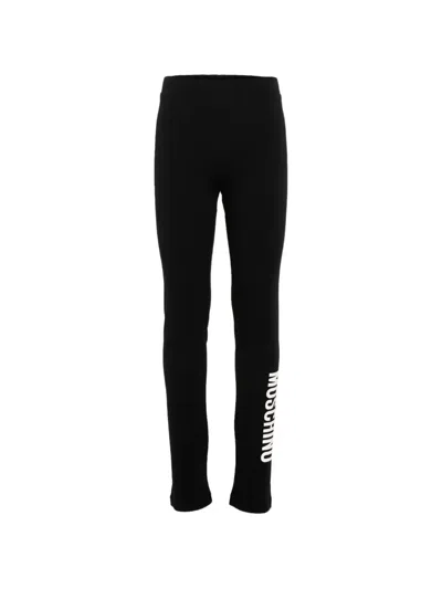 Moschino Kids' Logo-print Leggings In Black