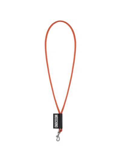 Moschino Logo-print Lobster-claw-fastening Lanyard In Red