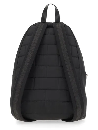 Moschino Logo-print Polyester Backpack In Black