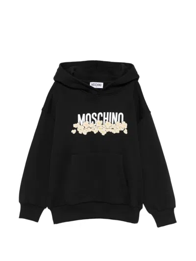 Moschino Logo-print Popcorn-motif Hoodie In Black