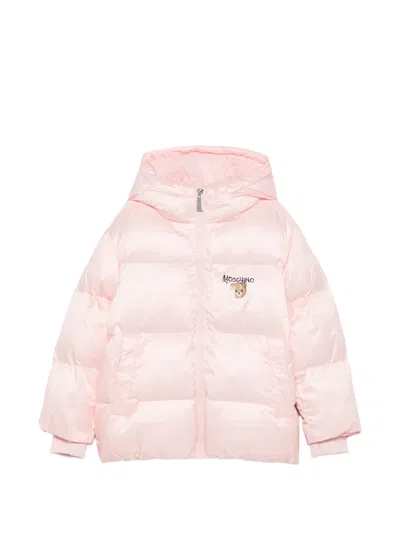 Moschino Kids' Logo-print Puffer Jacket In Pink