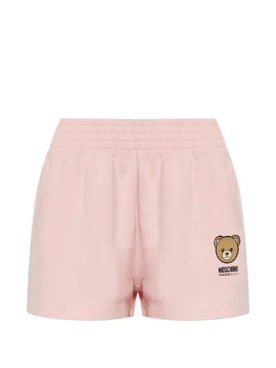 Moschino Logo-print Shorts In Pink